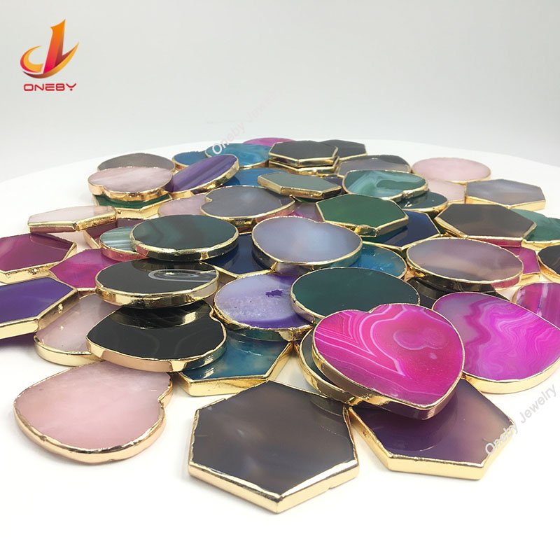 Wholesale gemstone Agate Golden rim and stand case personalizar logo cell custom mobile holder phone grip with grip