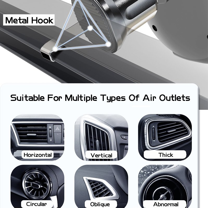 Press-type Car Air Outlet Phone Holder ABS Silicone Foam 360Degree rotation Phone Holder Car Mount