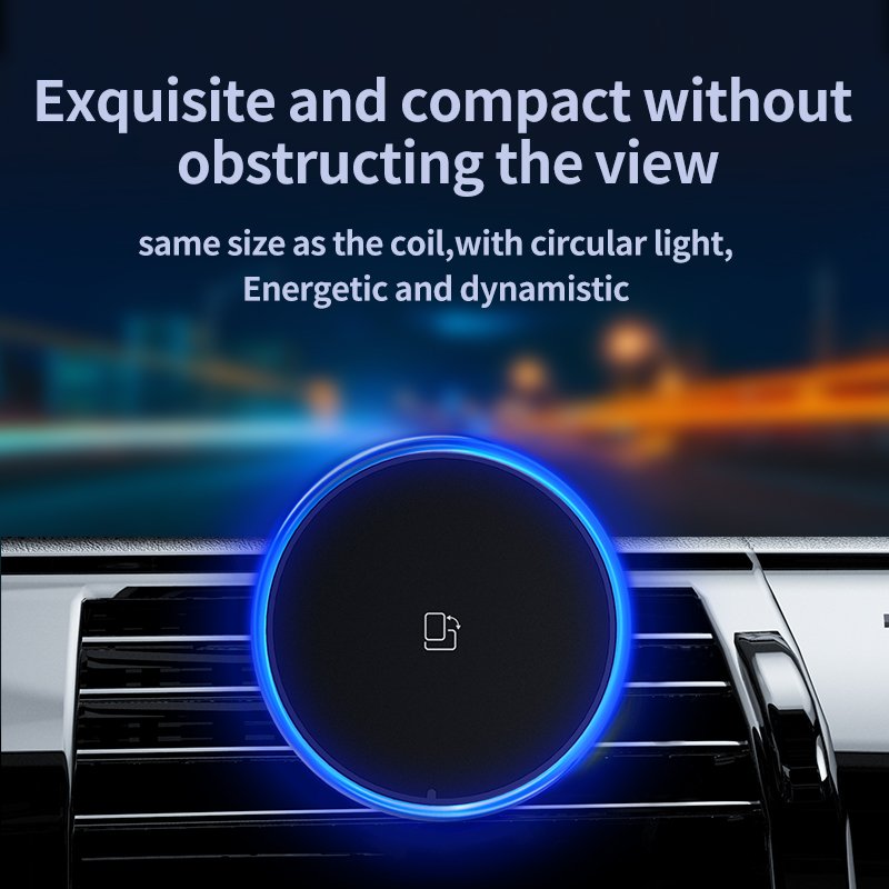 15W Fast Charging Air Vent Phone Holder LED Magnetic Wireless Car Charger for iPhone 15/14/13/12
