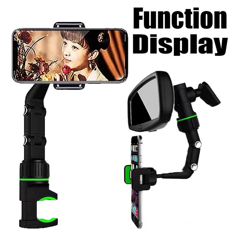 360 Degree Rotating Rearview Mirror Car Mount Phone Holder Universal Car Holder Phone Stand