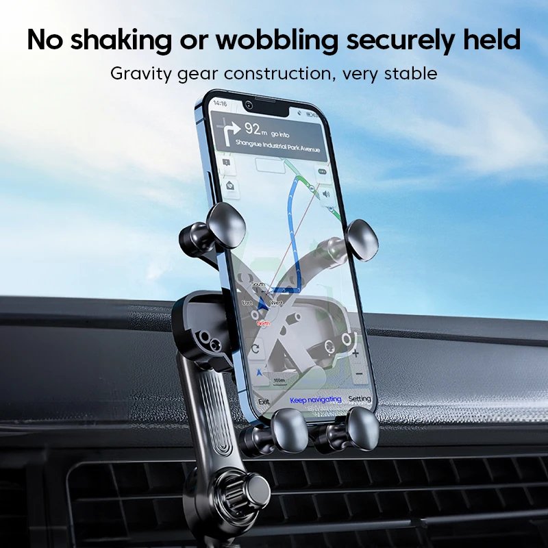 360 Rotatable Gravity Car Phone Holder Car Air Vents Clip Mount Stand Extension Rod in Smartphone Holder Bracket GPS Support