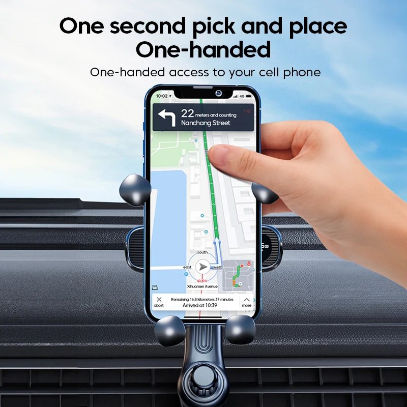 360 Rotatable Gravity Car Phone Holder Car Air Vents Clip Mount Stand Extension Rod in Smartphone Holder Bracket GPS Support