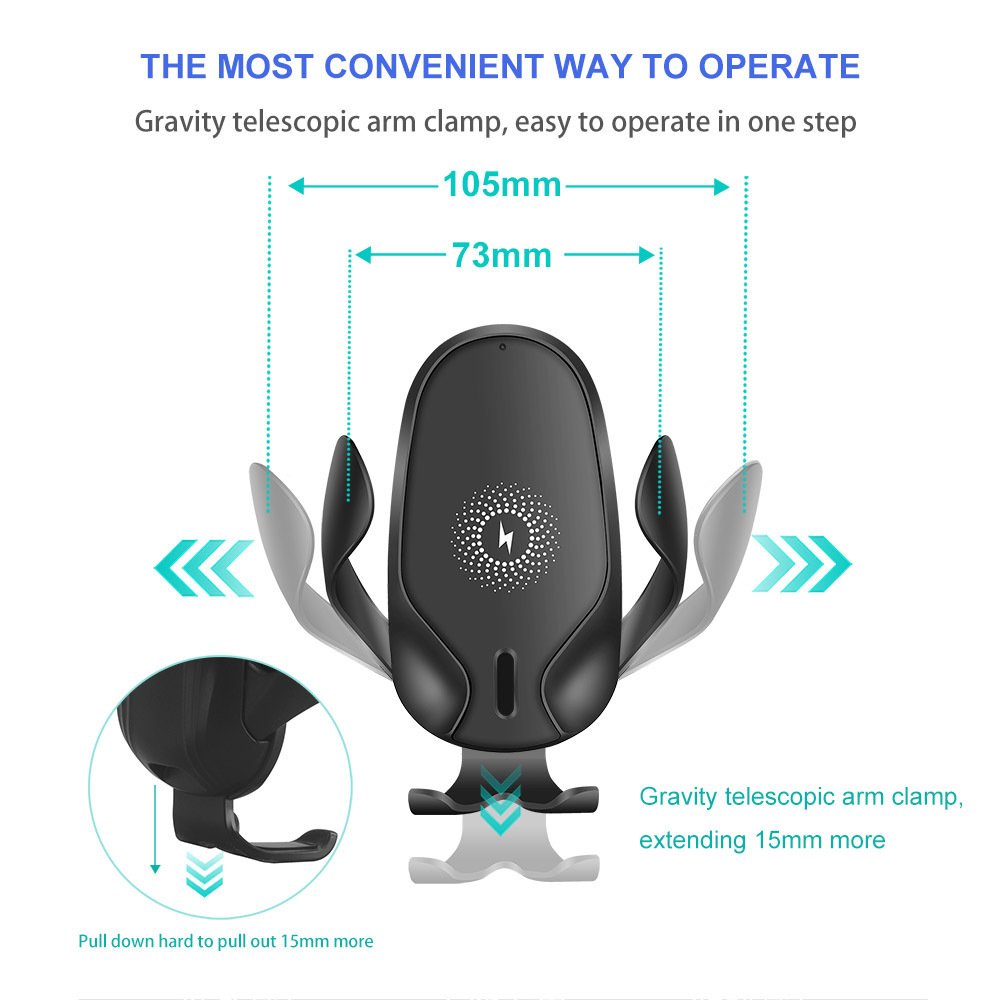 Car Holder Wireless Charger 15W Fast Charging Wireless Car Holder Charger