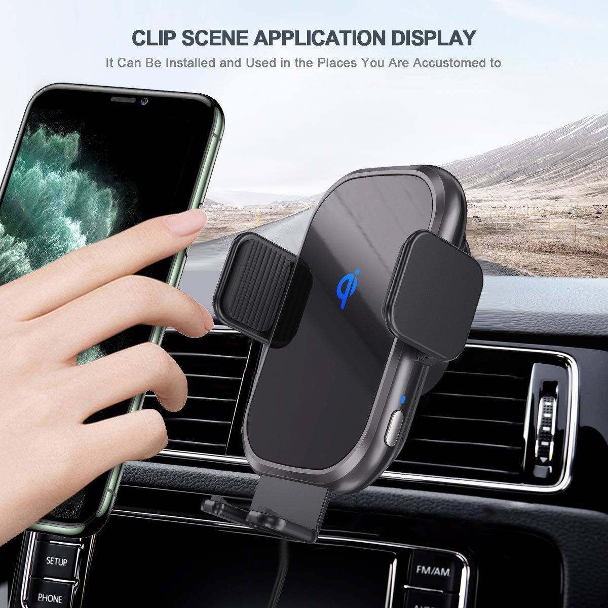 Wholesale Price Car Electronic Matt 15W Fast Charging Smart Sensor Phone Car Holder Wireless Charger For Innova