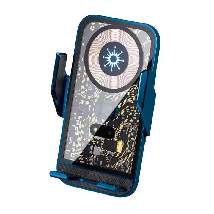 Transparent Wireless Car Charger infrared sensor 15W Qi Fast Charging Phone Mount Holder Windshield Air Vent Auto Clamping