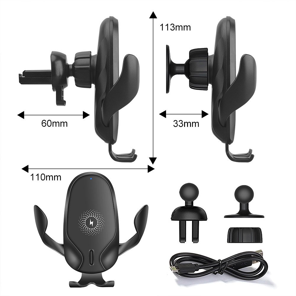 15W Gravity auto hold automatic clamping wireless car charger mount phone holder smart fast charging for iphone 8/x/11/12/13/14