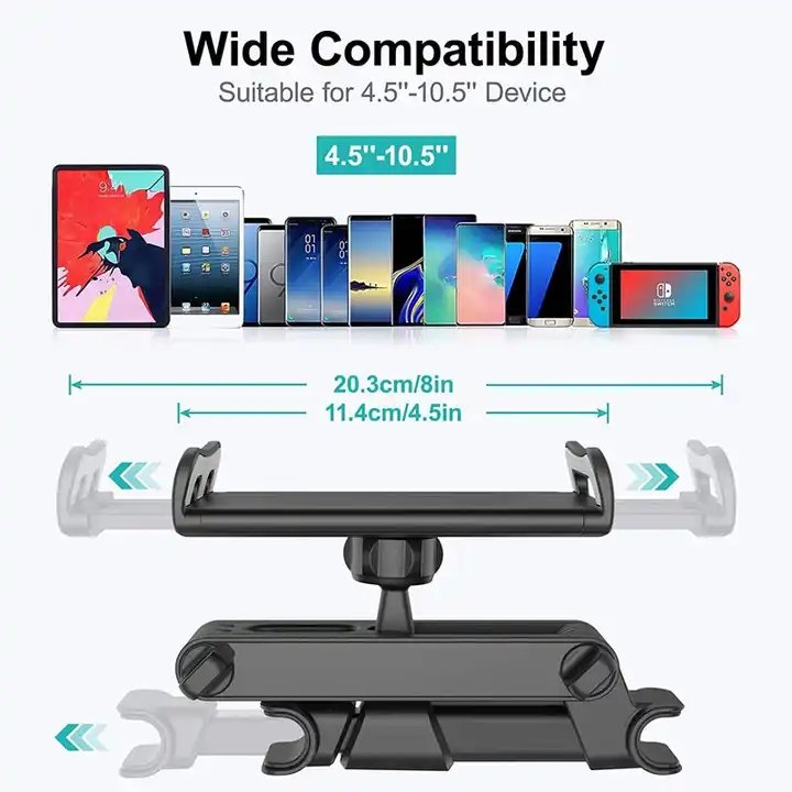 360 Rotate Degrees Silicone Aluminum Alloy Mobile Stand For Car Seat Car New universal Mobile Phone tablet Holder