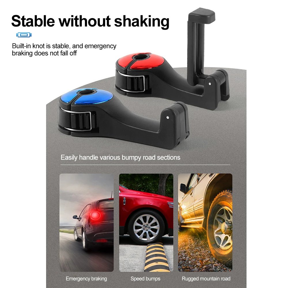 Universal Car Rear Hitch Multifunctional Hanging Storage Mobile Phone Holder Rear Seat Hanger Hook for Bag Purse Cloth Grocery