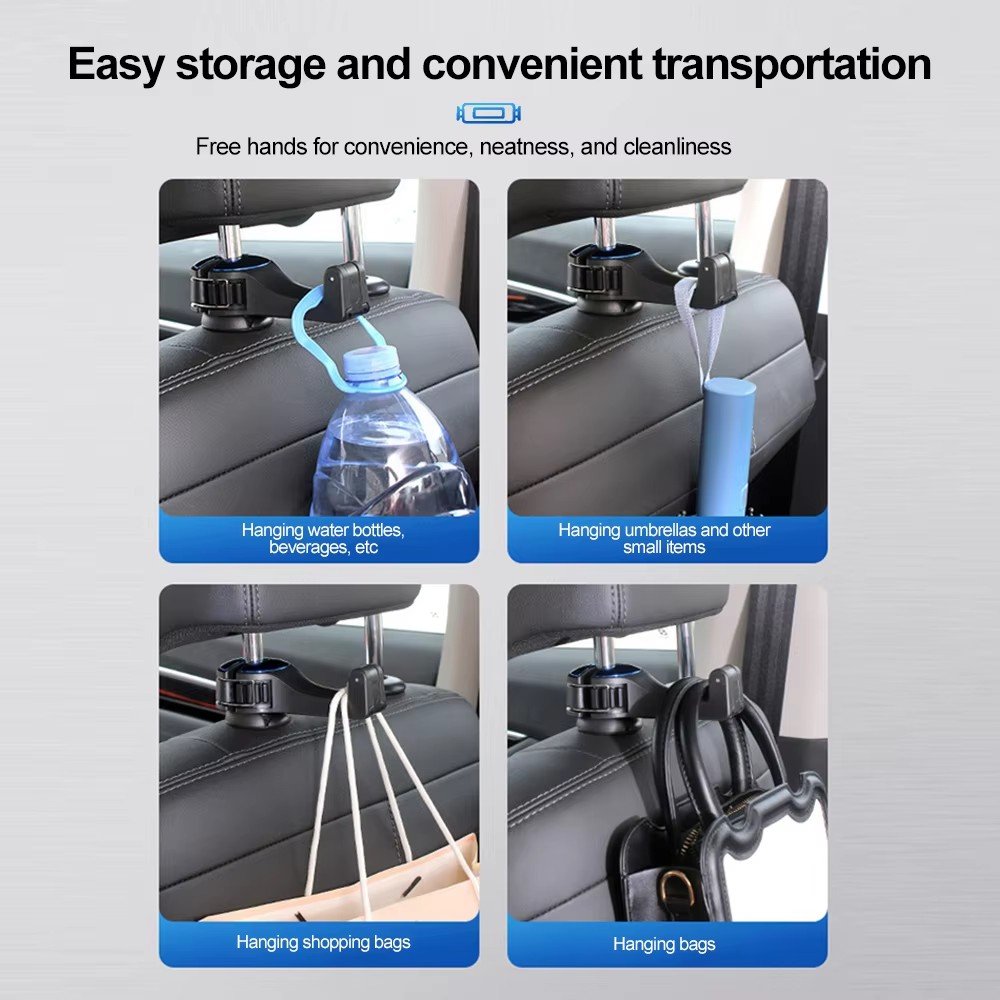 Universal Car Rear Hitch Multifunctional Hanging Storage Mobile Phone Holder Rear Seat Hanger Hook for Bag Purse Cloth Grocery