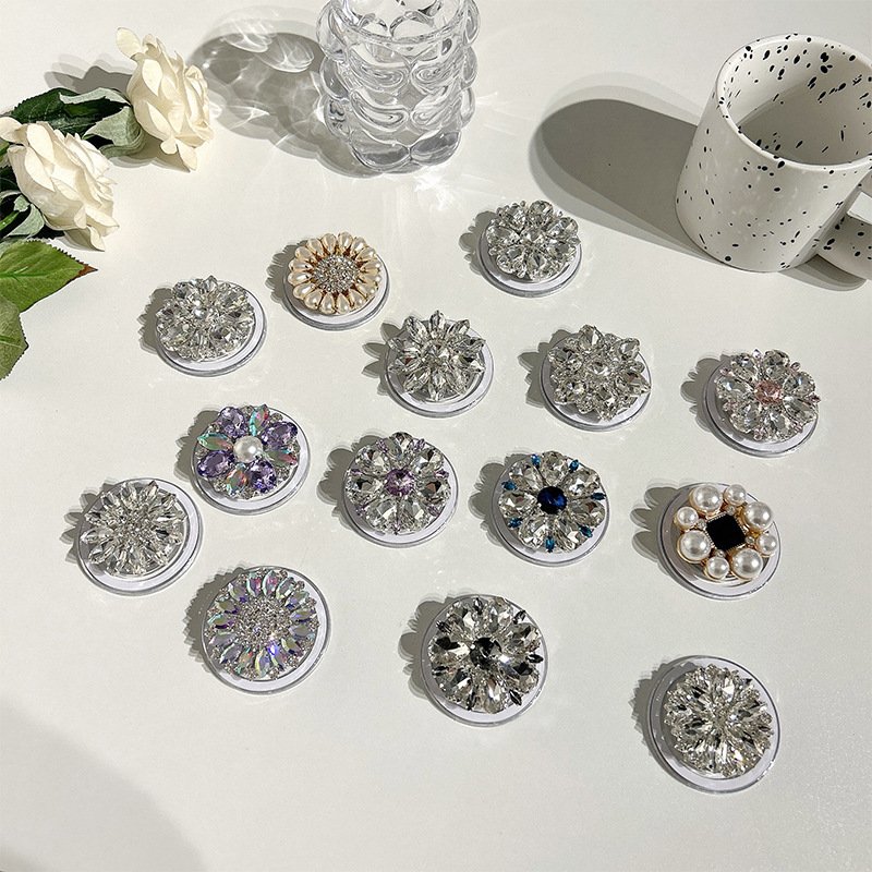 Bling Glitter Diamond Magnetic Griptok Stand For Magsafe Socket Universal Phone Holder