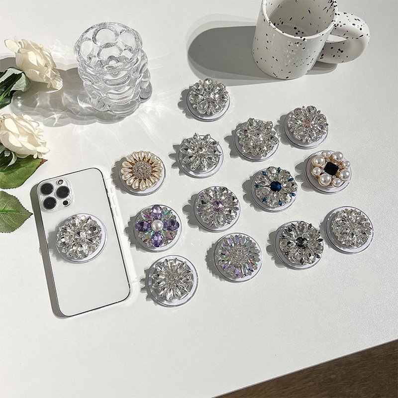 Bling Glitter Diamond Magnetic Griptok Stand For Magsafe Socket Universal Phone Holder
