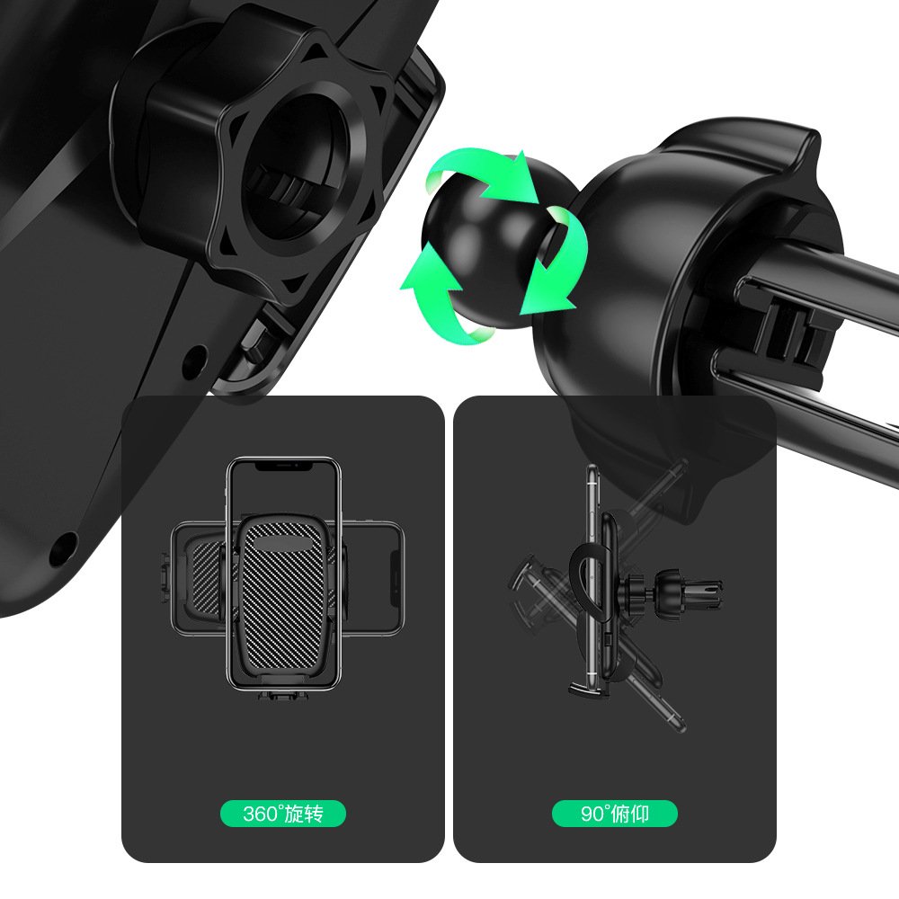 2024 online platform tiktok hotselling premium quality black ABS material rotatable and retractable car phone holder