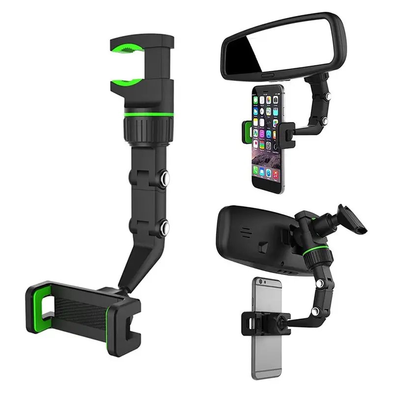 Rearview Mirror Phone Holder for Car 360degree Rotating Phone Mount GPS Holder Universal Car Phone Holder for All Smartphones