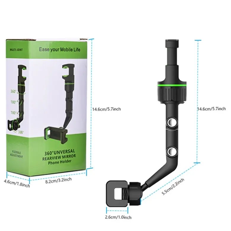 Rearview Mirror Phone Holder for Car 360degree Rotating Phone Mount GPS Holder Universal Car Phone Holder for All Smartphones