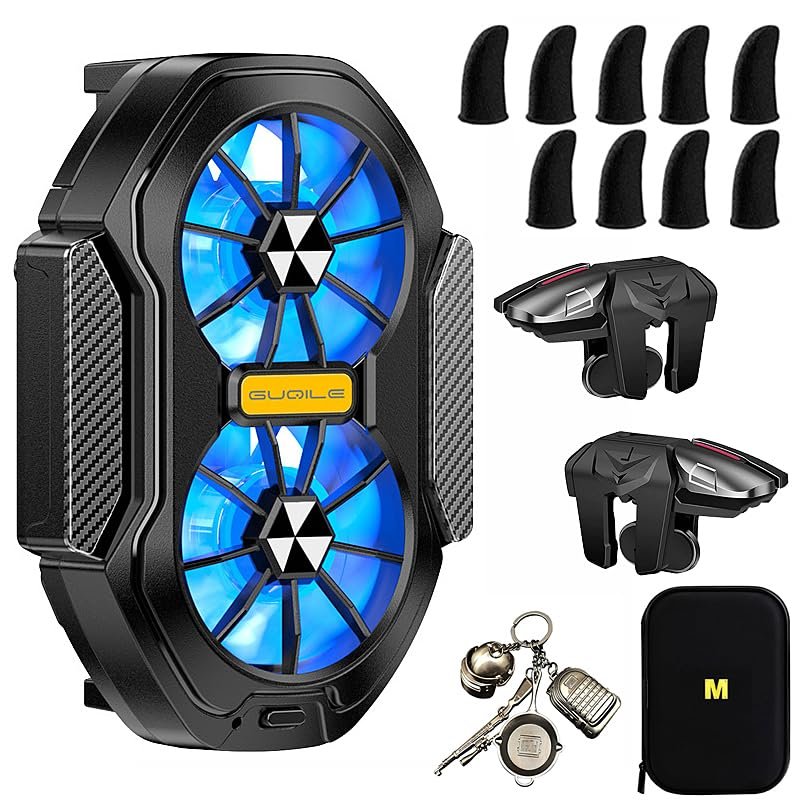 Magnetic phone cooler with rechargeable battery, suitable for iPhone and Android smartphones with RGB LED phone cooler
