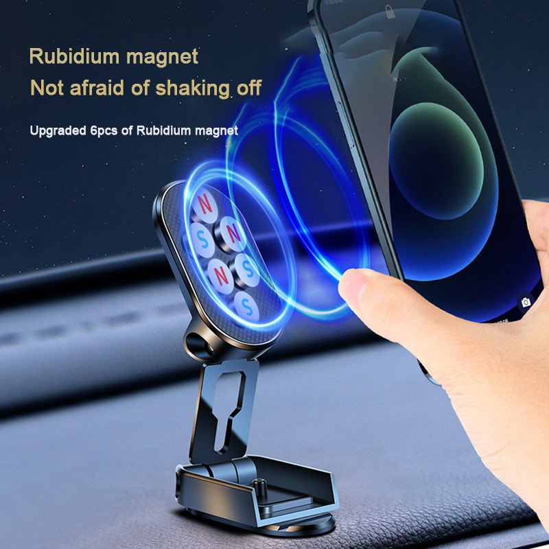 factory direct hot selling 2023 magnetic car phone holder foldable dashboard holder height adjustable mount 720 rotation stand