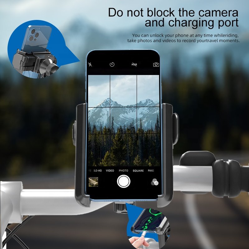 ODIER 360 degree rotation foldable and portable universal mobile phone stand holder for bike/ motorcycle/e-bike