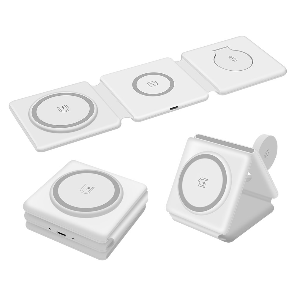 3 in 1 foldable wireless charger 15W magnetic wireless phone charger charger wireless for iphone 14 pro max for watch for earbud