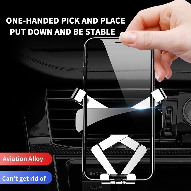 New Arrival Universal Car Phone Mount Gravity Air Vent Phone Holder Mobile Phone Stand-compatible with All Brands