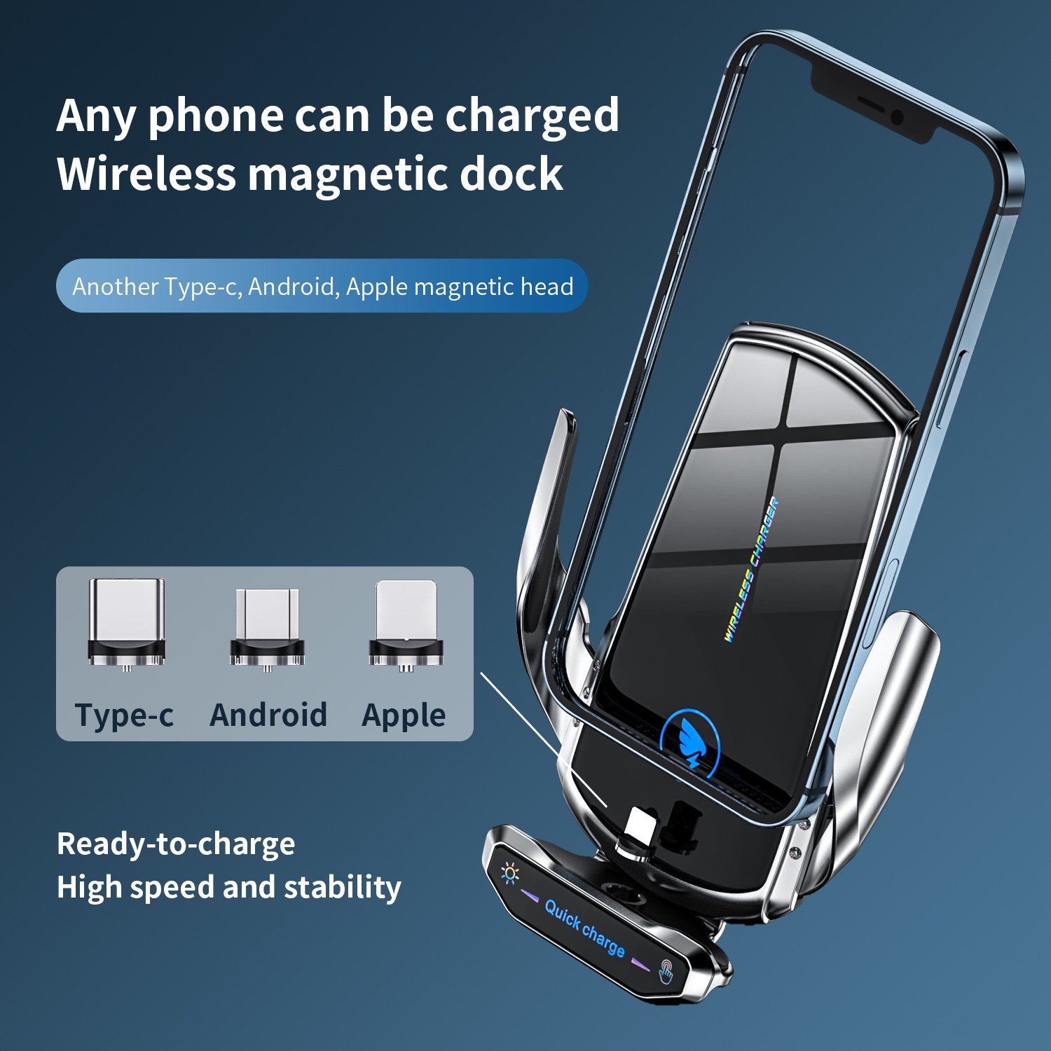 Car Phone Holder Air Vent Car Mobile Phone Mount Smart Induction Black Customized Box Universal Logo Cellphone Car Holder