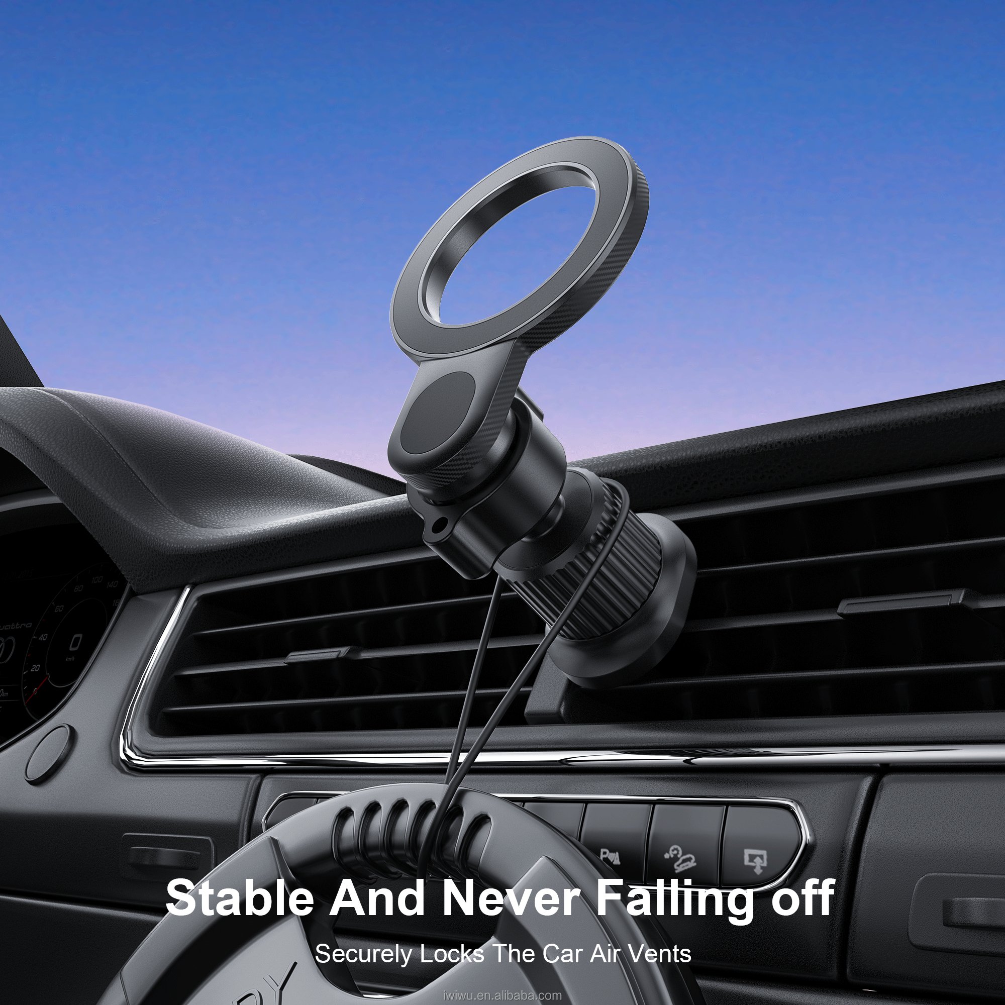 WiWU CH051 One-Hand Operation Car Phone Stand Strongly Magnetic Car Air Vent Mount Wholesale Phone Holder