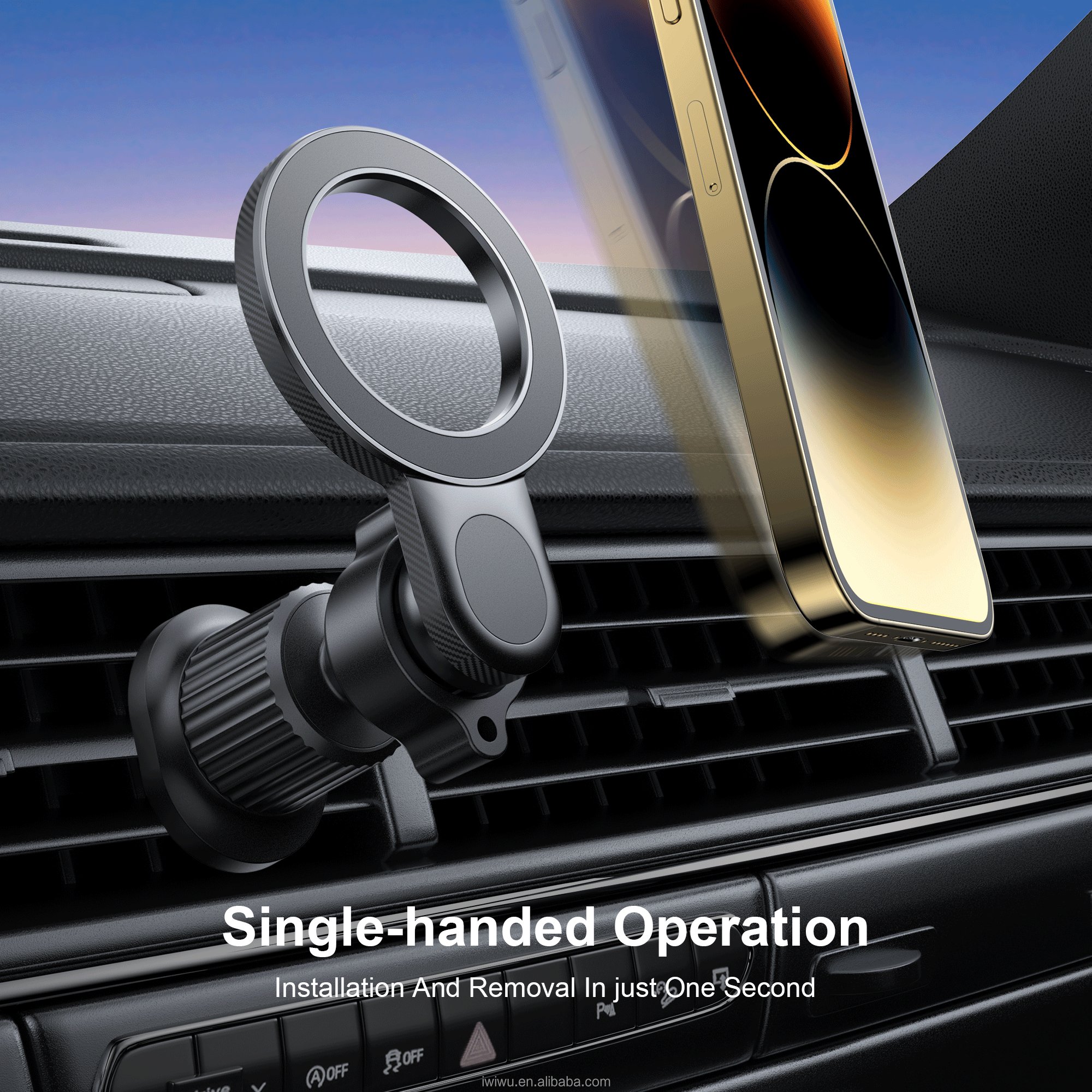 WiWU CH051 One-Hand Operation Car Phone Stand Strongly Magnetic Car Air Vent Mount Wholesale Phone Holder
