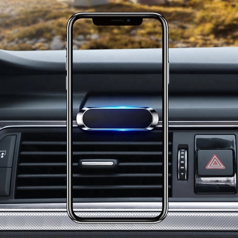 F6 Magnetic Safety paste silicone aluminum alloy car Sticker Metal Home Mobile Phone Strong Magnet Stand Holder for car