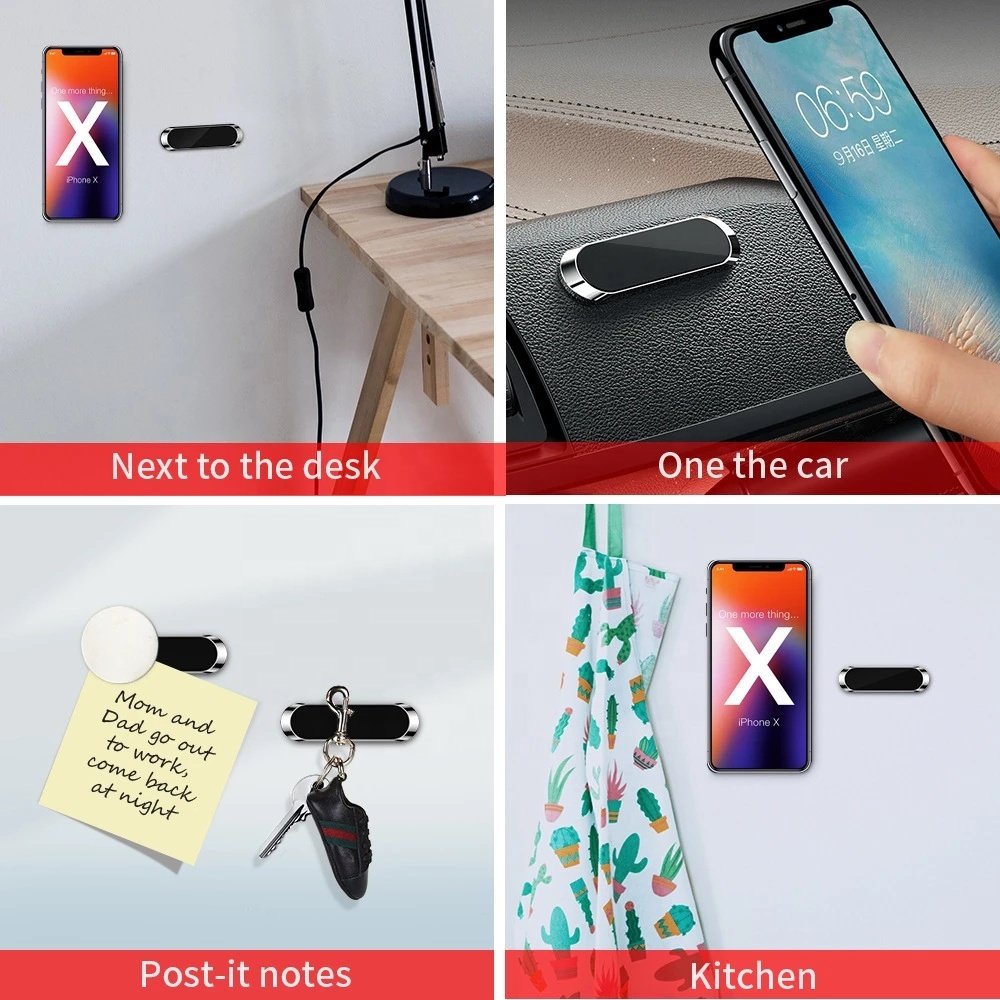 F6 Magnetic Safety paste silicone aluminum alloy car Sticker Metal Home Mobile Phone Strong Magnet Stand Holder for car