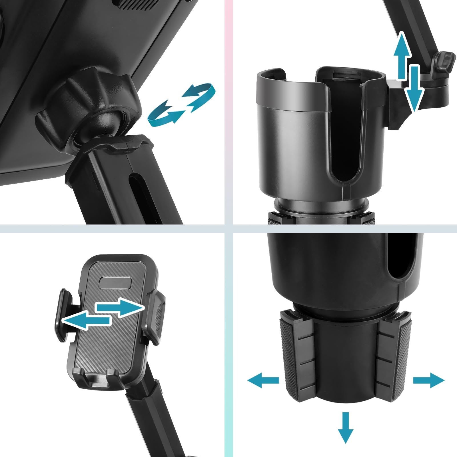 Car Water Cup Holder Cup Holder Mobile Phone Holder Central Control Two-In-One Multi-Function 360 Car Navigation