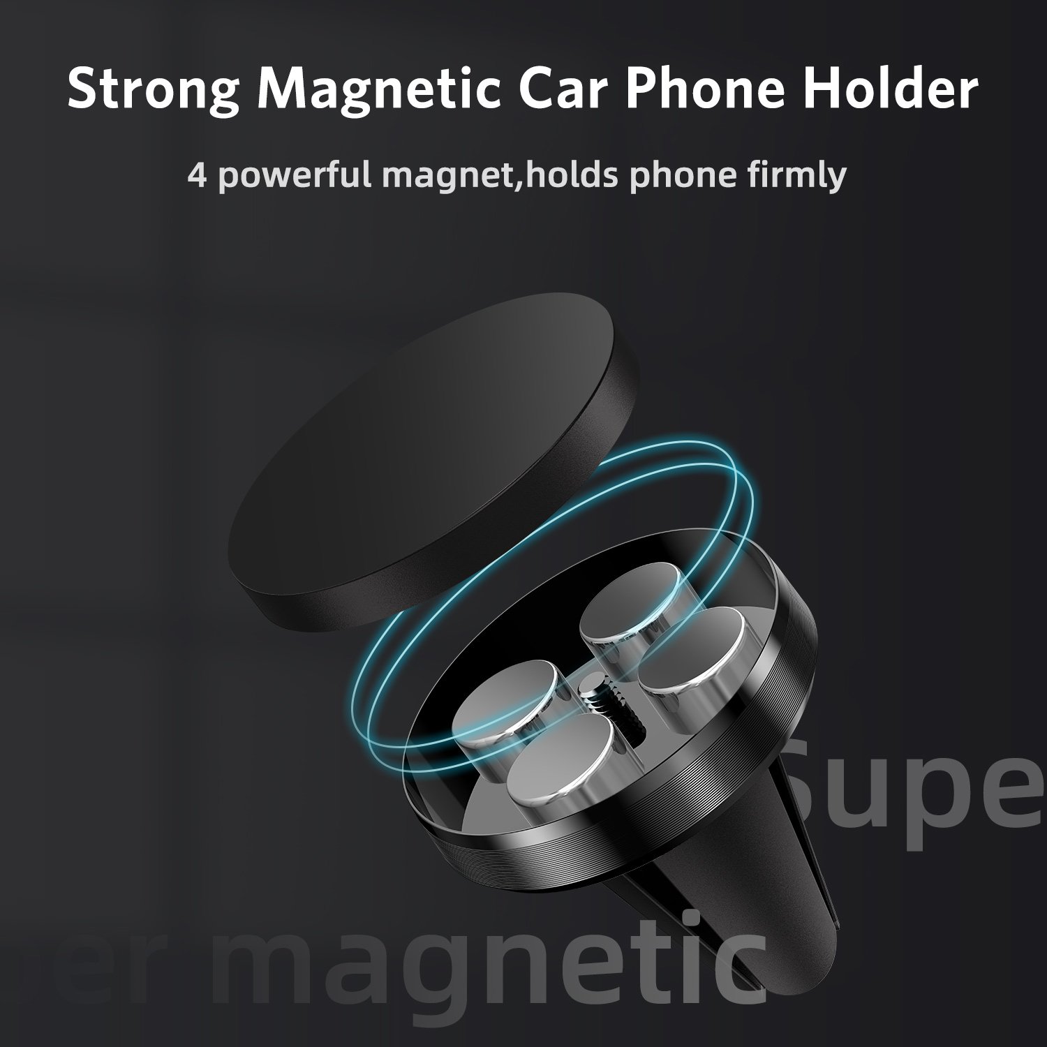 USLION Universal Magnetic Car Phone Holder 360 Rotation Air Vent Mount Aluminum Alloy Smartphone Stand Cell Phone Accessories