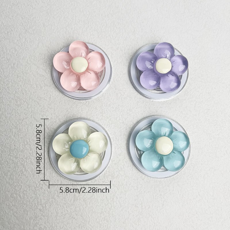 Clear candy-colored flower magnetic phone holder Foldable desktop holder Small Fresh Flower magnetic phone holder