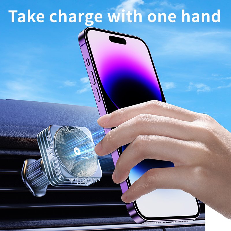2024 Electronic Refrigeration Car Wireless Charger Car Holder Magnetic Wireless Car Charger