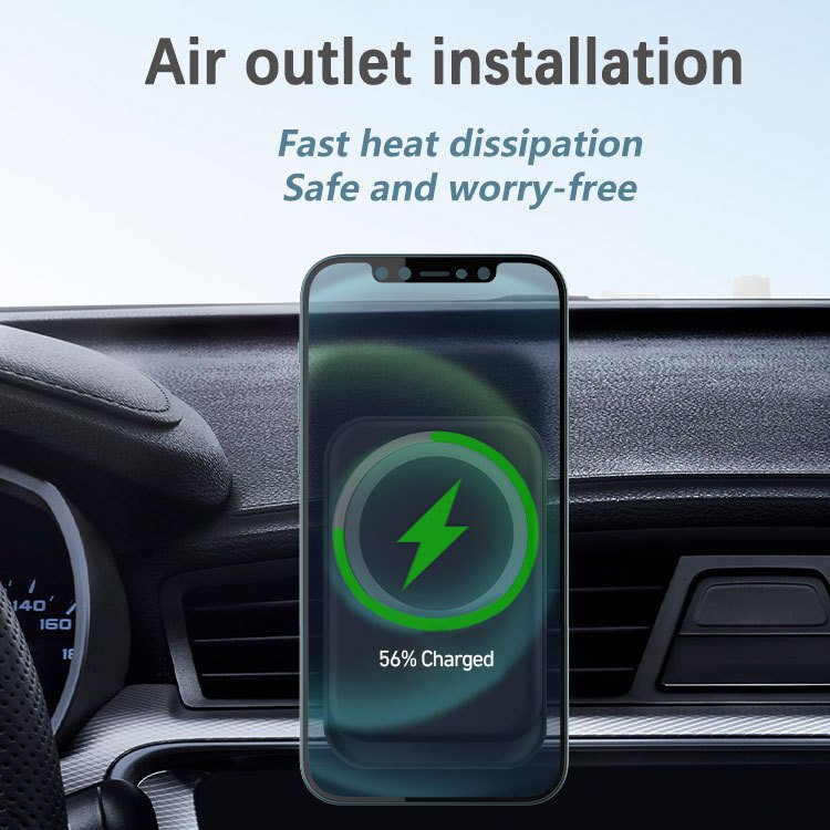 Magnetic Safe 15W Wireless Charger Car Phone Holder For iPhone 15 14 13 12 Pro Max Car Mount Infrared Fast Wireless Charging