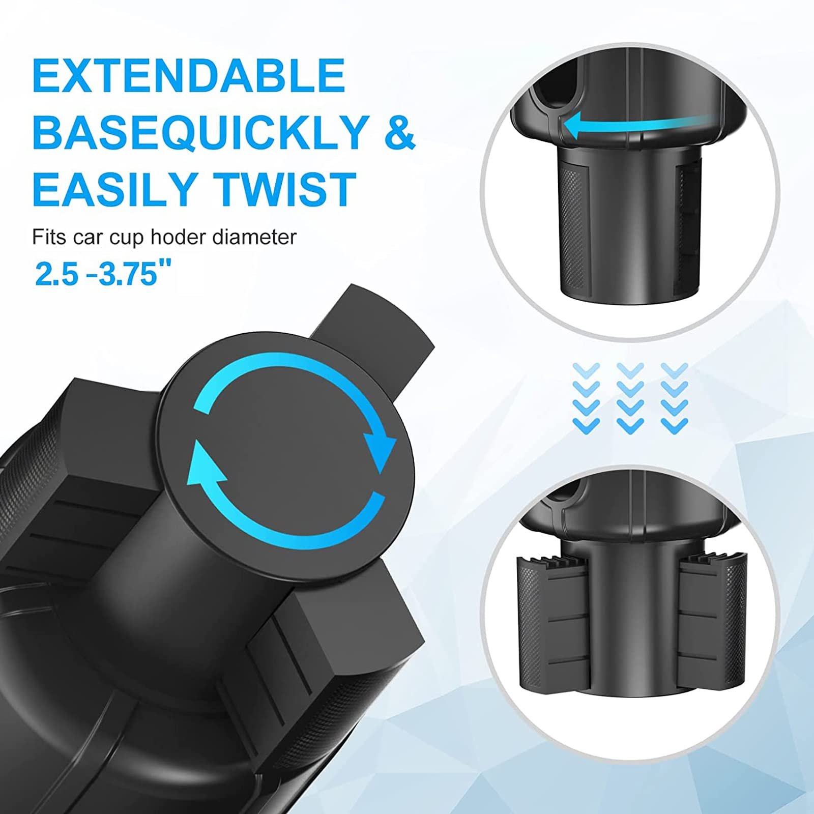 Multi Functional Universal Car Water Cup Holder Adjustable 2.6-3.8 Inches Base Cup Holder Expander Car Tray Cup Holder
