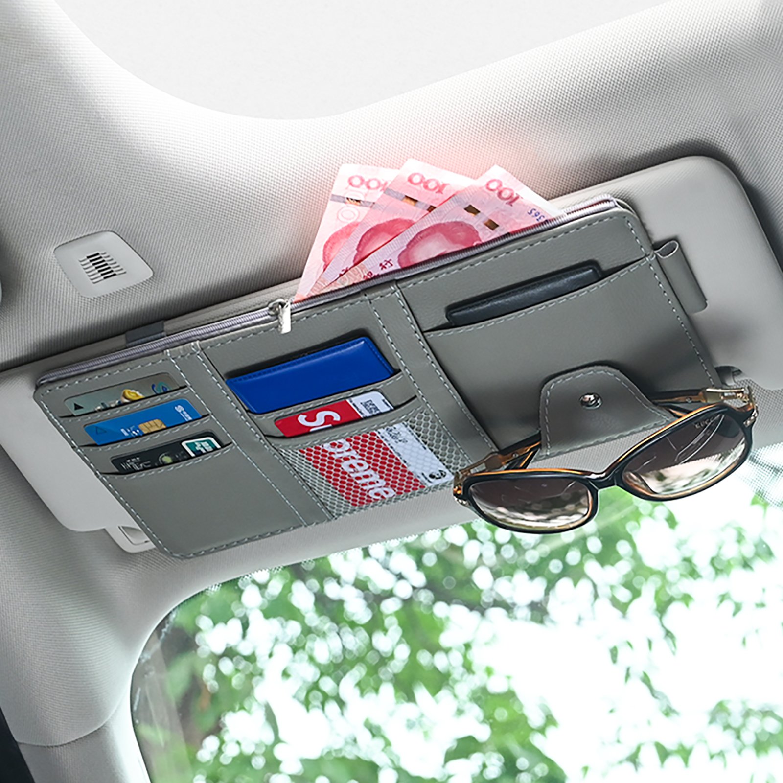 Hot selling Car Auto Interior Accessories Storage Pocket Pouch Car Truck Decorative Car Visor Organizer Multi Pockets