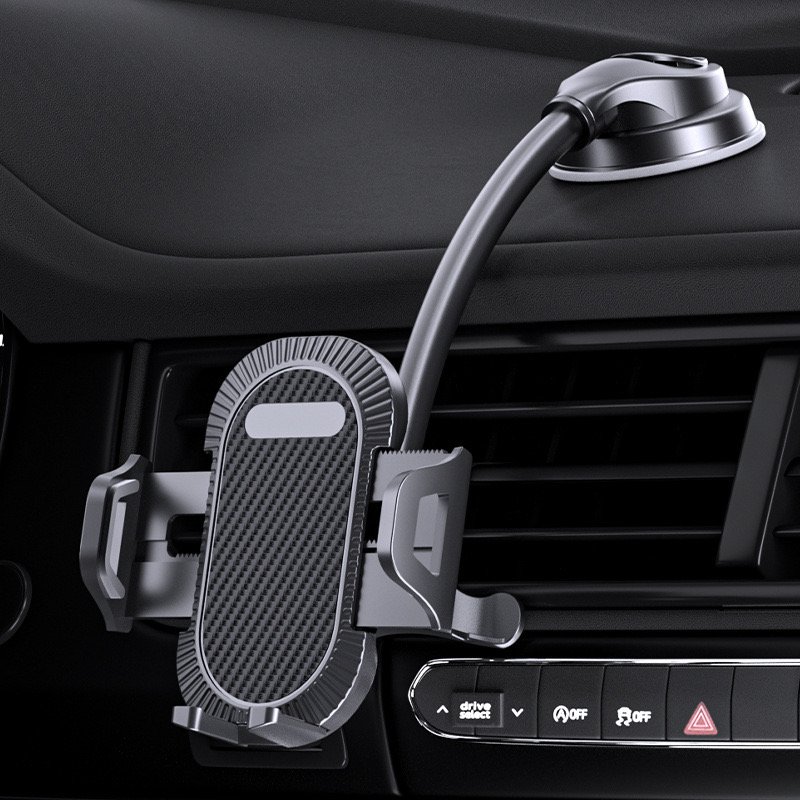 Adjustable Car Long Neck Phone Holder With Dashboard/Front Windshield Phone Seat With Automatic Lock