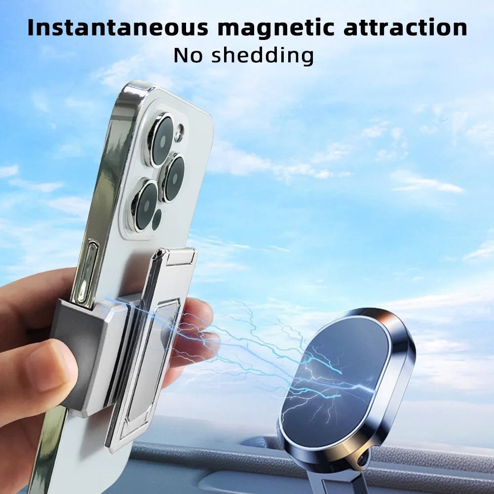 Trending Products 2024 New Foldable Bracket 360 Rotation Adjustable Magnetic Metal Clip Folding Phone Stand Car Phone Holder