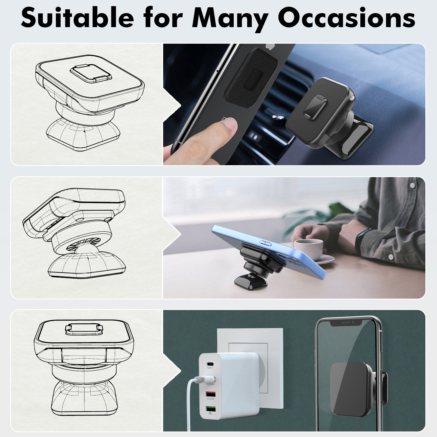 Universal Magnetic Air Vent Car Cell Phone Holder cellphone Dashboard Clip Magnet Mobile Phone Stand Mount for Car iphone