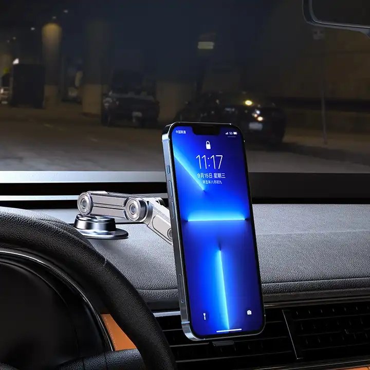 Dashboard High Grade Metal Mobile Phone Car Holder Magnetic Alloy Folding Durable Rotating Car Phone Holder Wholesale Stand