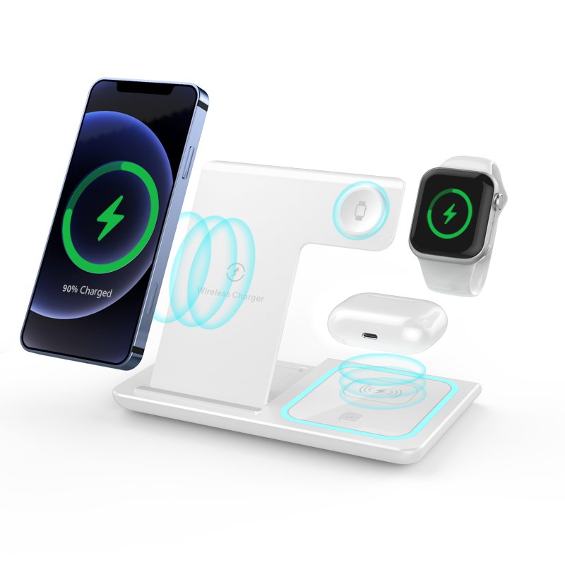 3 in 1 Caricatore senza fili 15W Fast Charging Stand Portable Customizable Logo wireless patina For IPhone watch
