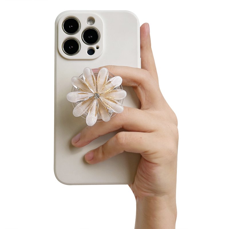 Chrysanthemum Mobile Phone Holder Retro Metal Acrylic Chrysanthemum Mobile Phone Grip Custom Popular Metal Phone Desktop
