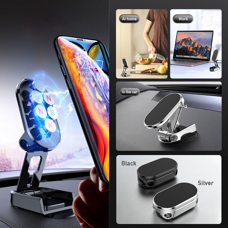Foldable Magnetic Car Dashboard Bracket Strong Magnet Handsfree Mount Multifunction Car Phone Holder
