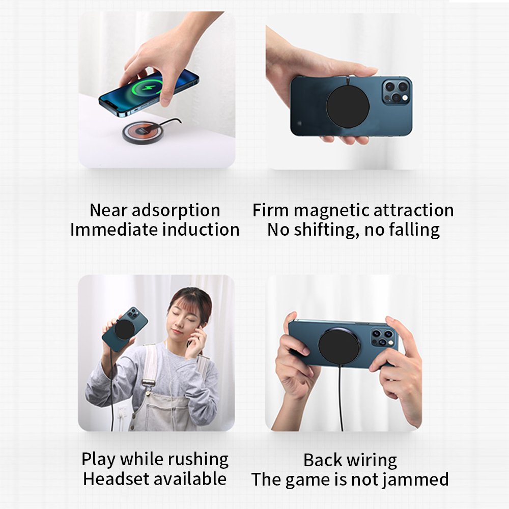 High Tech Transparent Aluminium Alloy Tempered Glass 2 in 1 Portable Fast Charging Magnetic Car Holder Wireless Charger