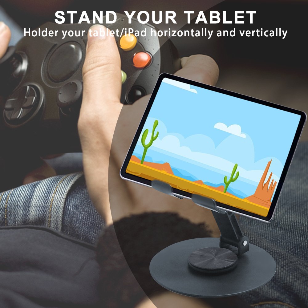 Anti-slip Portable Foldable 360 Rotating Metal Desktop Cell Phone Stand Holder Universal Mobile Phone Holder for All Phones