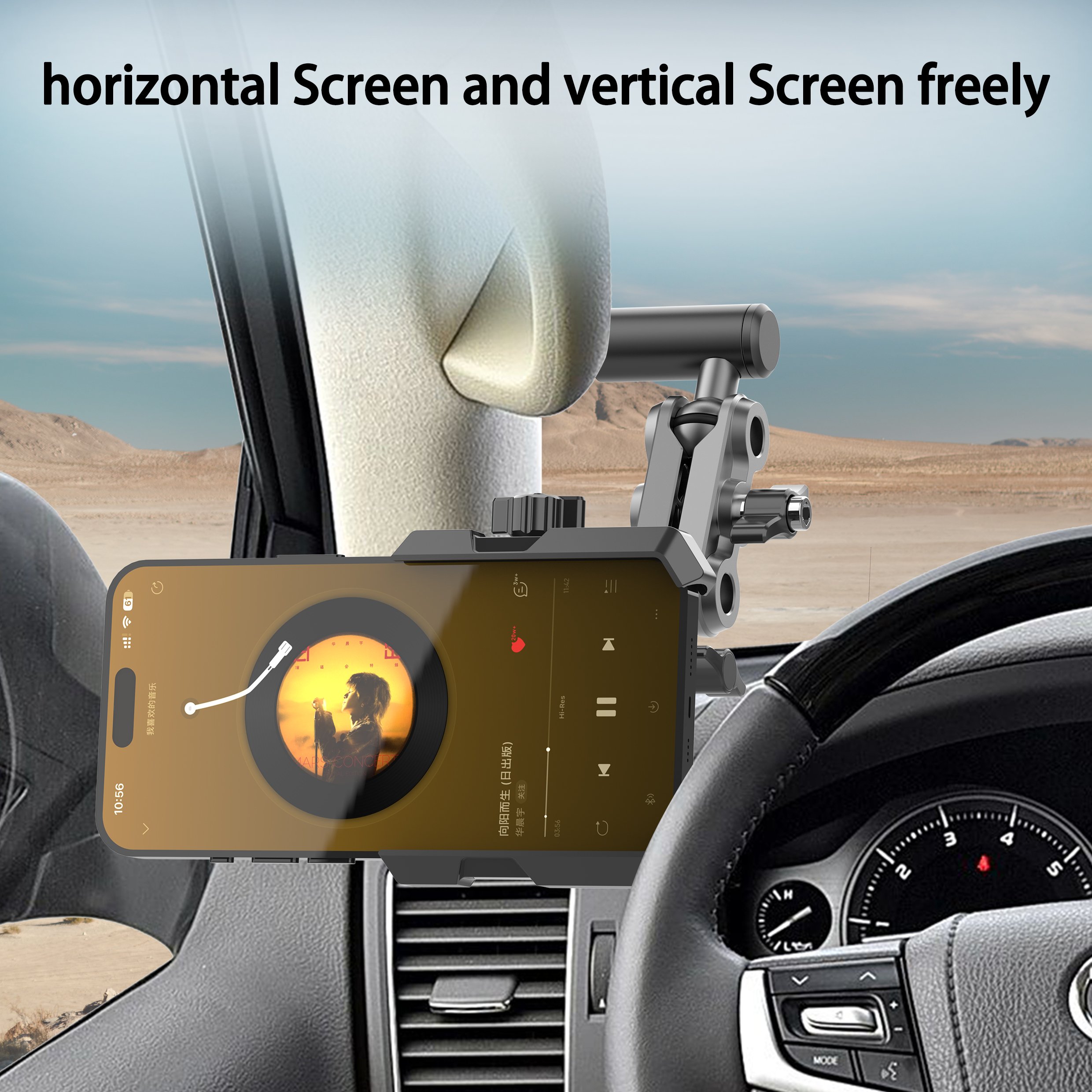 Sleek Design Quality Left Side A-Pillar Smart Phone car dashboard Mount Aluminium car SUV Phone Holder for Tank Haval prado