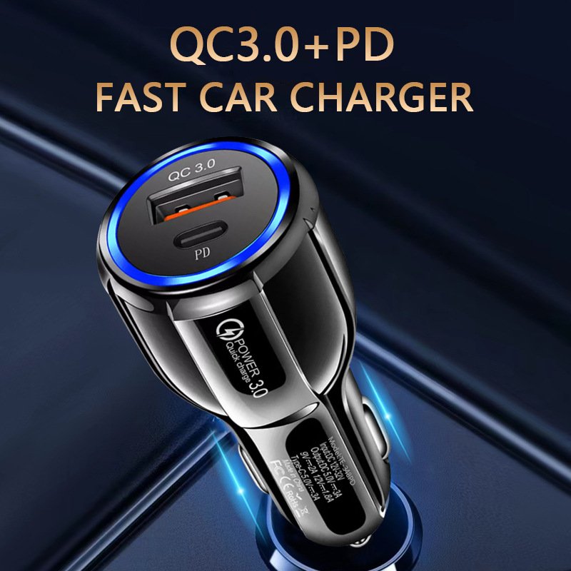 Wholesale Car Charger PD30W+QC30W(60W) Quick Charging For Mobile Phone Adapters Cigarette Lighter Car Charger