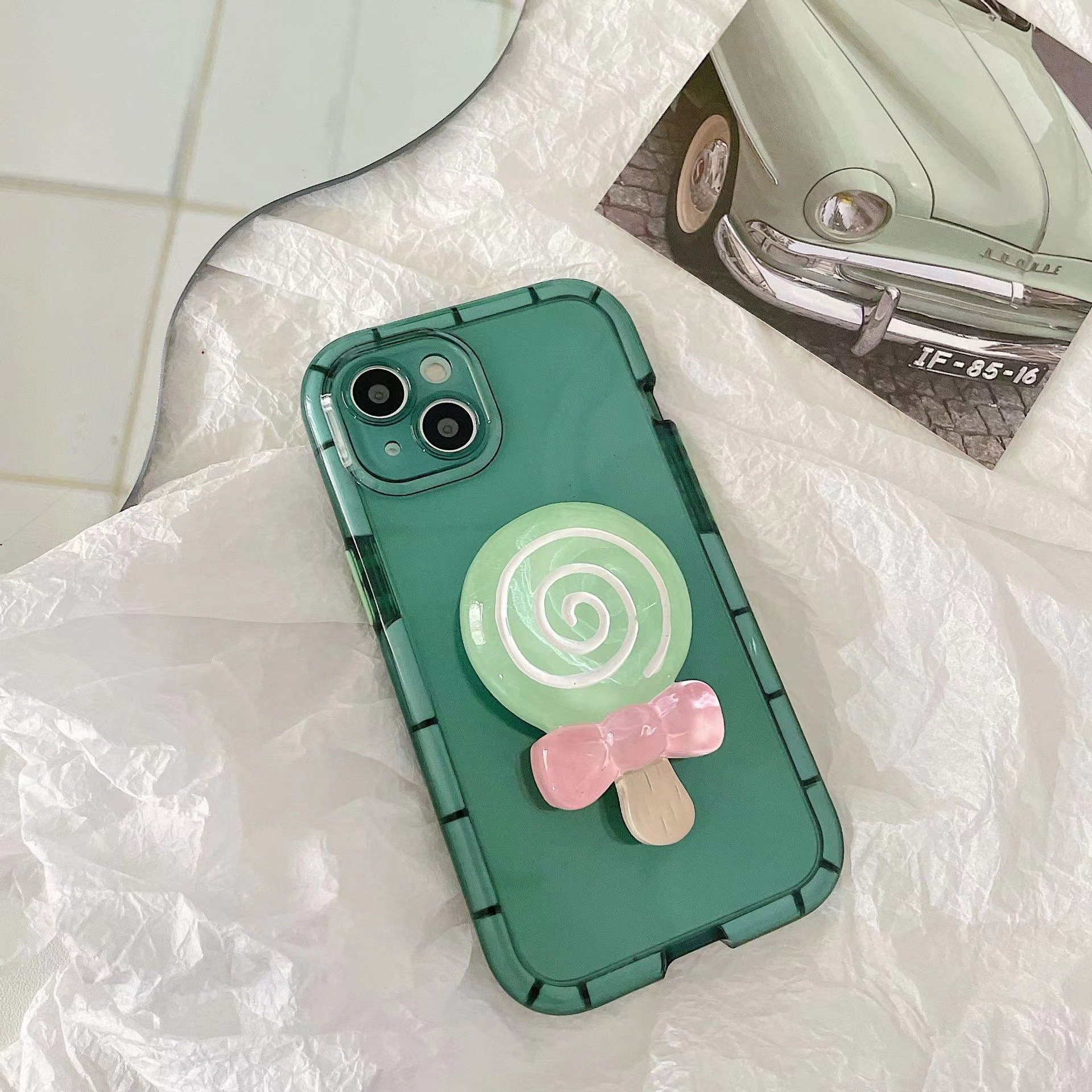 Creative 3D Cute Ice Cream Lollipop Design Drop Glue Acrylic Mobile Phone Holder Stand Phone Griptok Desktop Lazy Bracket