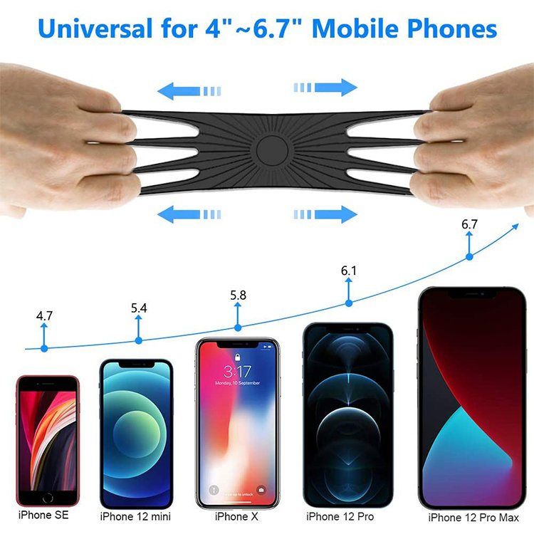 Universal Silicone Motorbike Motorcycle Outdoor Mountain Bicycle Bike Handlebar Mount Smart Cell Mobile Phone Holder