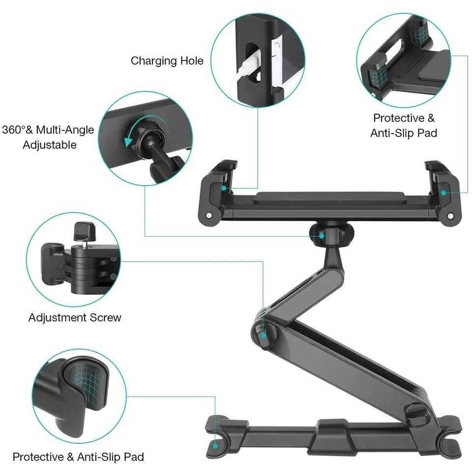 Factory price retractable car rear pillow phone holder portable adjustable phone holder for all mobile phones