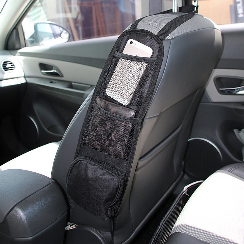 Oxford & PU Car Seat Organizer with Multi-Pocket Drink Holder Side Storage Hanging Bag Auto Styling Phone Holder